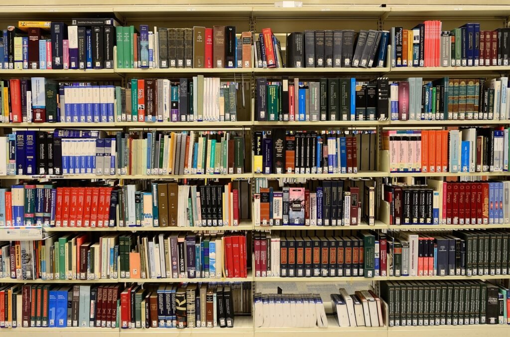 Stacks of reference books, a reminder that ai engines retrieve and combine many sources before answering
